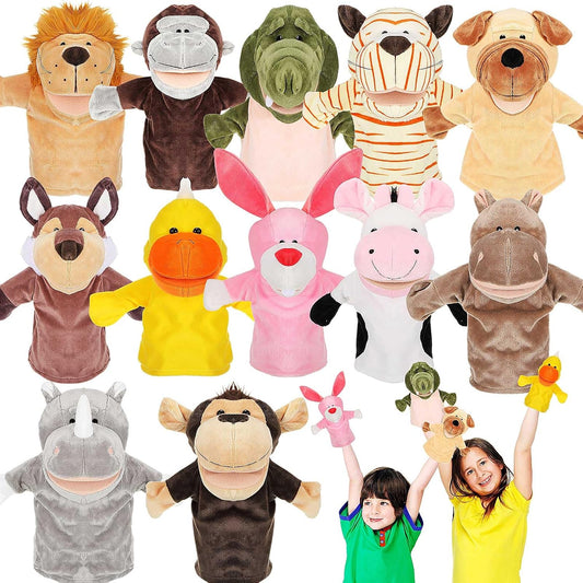 Wettarn Juego de 12 Marionetas de Animales con Boca Activa para Niñ...