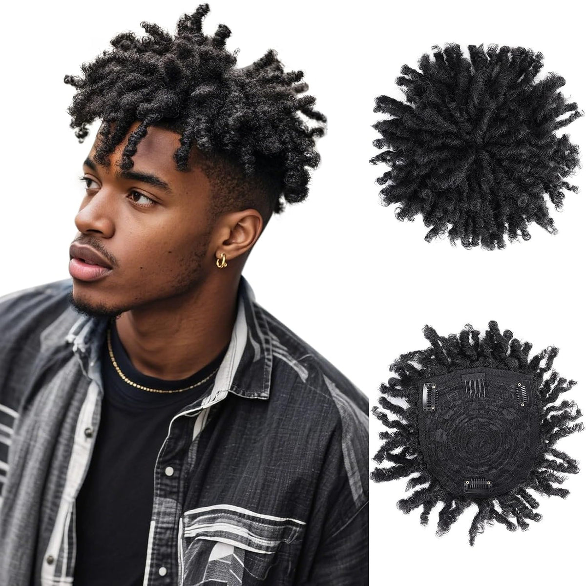 BECUS - Cubrepelo de rastas para hombre, trenzas sintéticas trenzad...