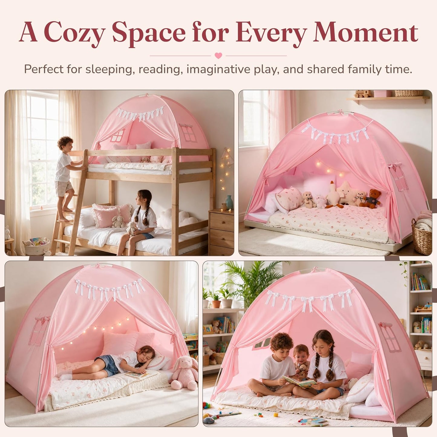 Modernus Tienda de campaña para cama individual para niños, toldo d...