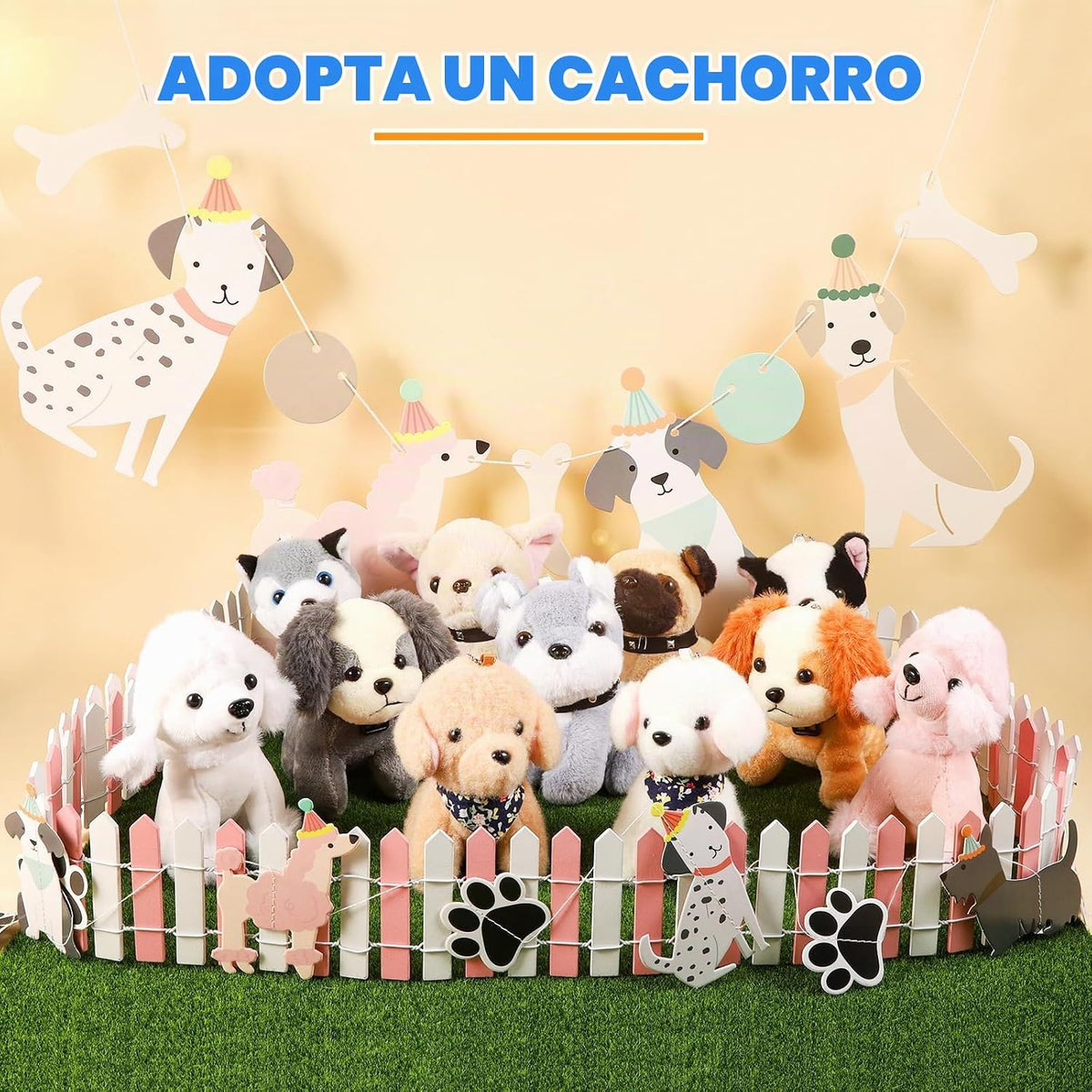 Niceup 10 cachorros de peluche pequeños de 4.5 pulgadas, a granel,...
