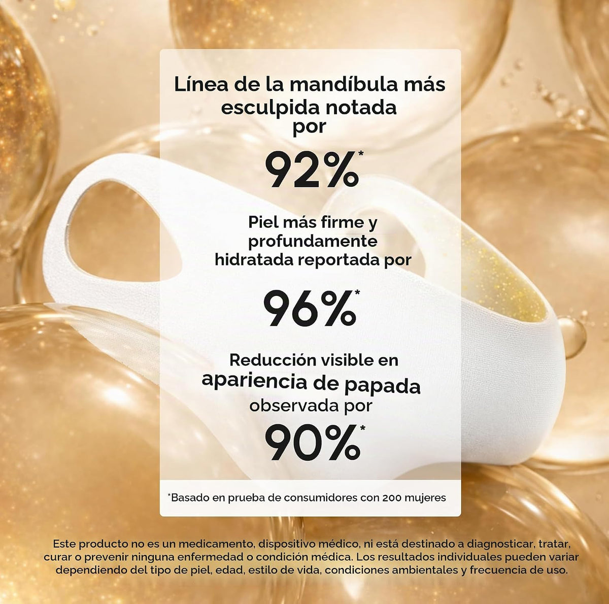 MAREE Máscara de elevación de línea V con correa de barbilla, másca...