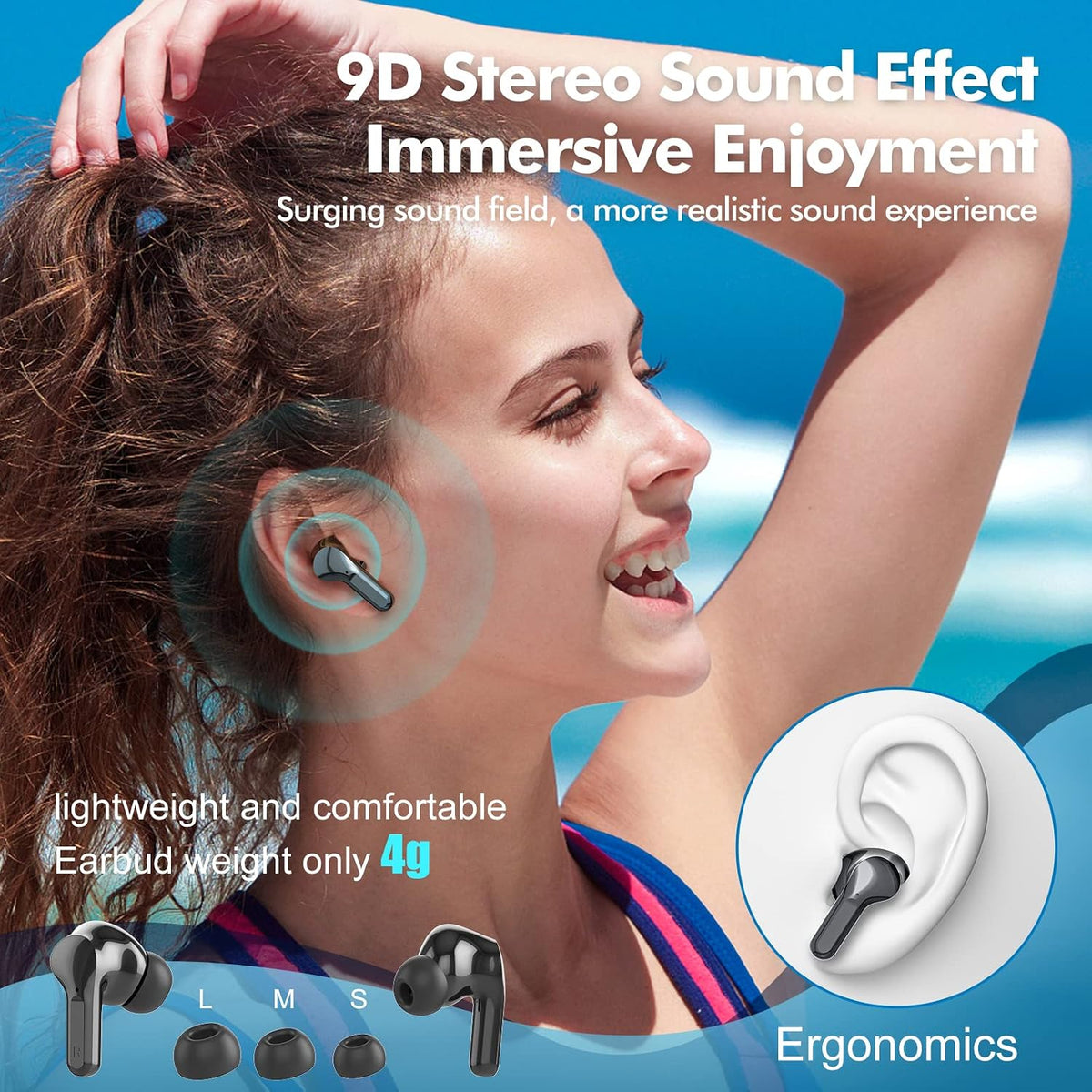 Fhumsh Auriculares inalámbricos Bluetooth 5.4, auriculares con canc...