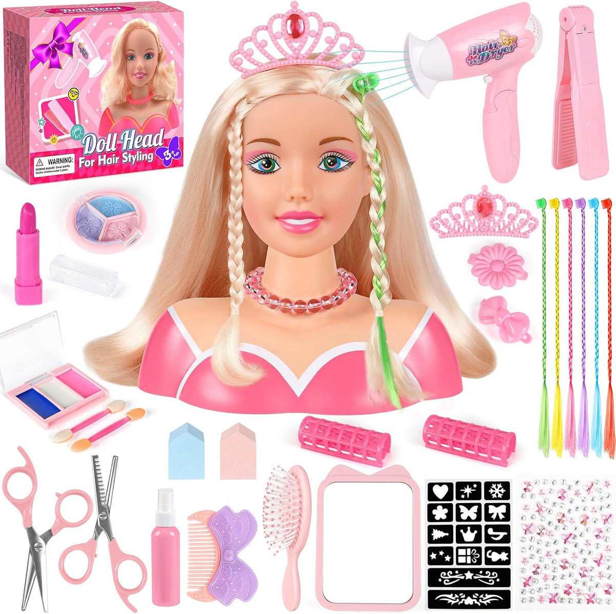 KUBUSFLY 44 piezas de juguetes de peinado para muñecas para niñas,...