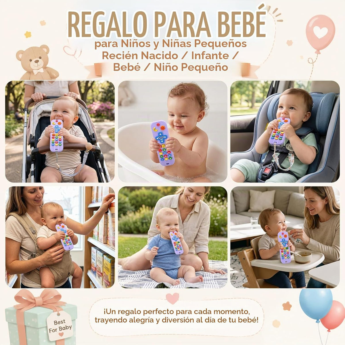 Juguetes de dentición para bebés de silicona para bebés de más de 3...