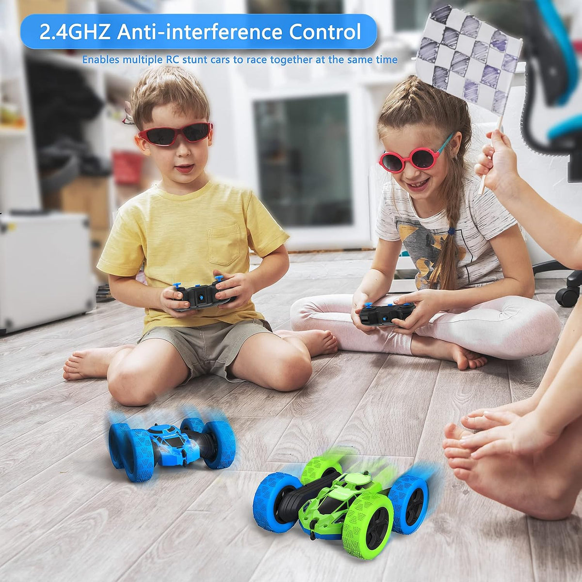 Hamdol Coche de control remoto para niños, auto RC giratorio de dob...