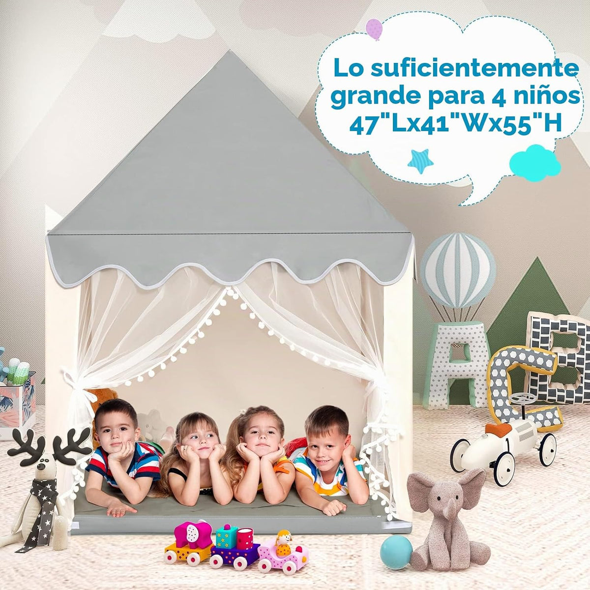 Costzon Tienda de campaña para niños, casa de juegos grande con alf...