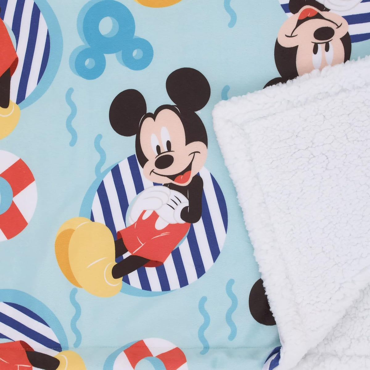 NoJo Disney Mickey Mouse Summertime Splash - Manta de bebé sherpa s...