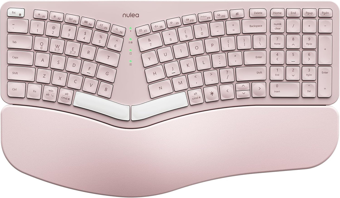 Nulea RT05 Teclado ergonómico inalámbrico, teclado dividido con rep...