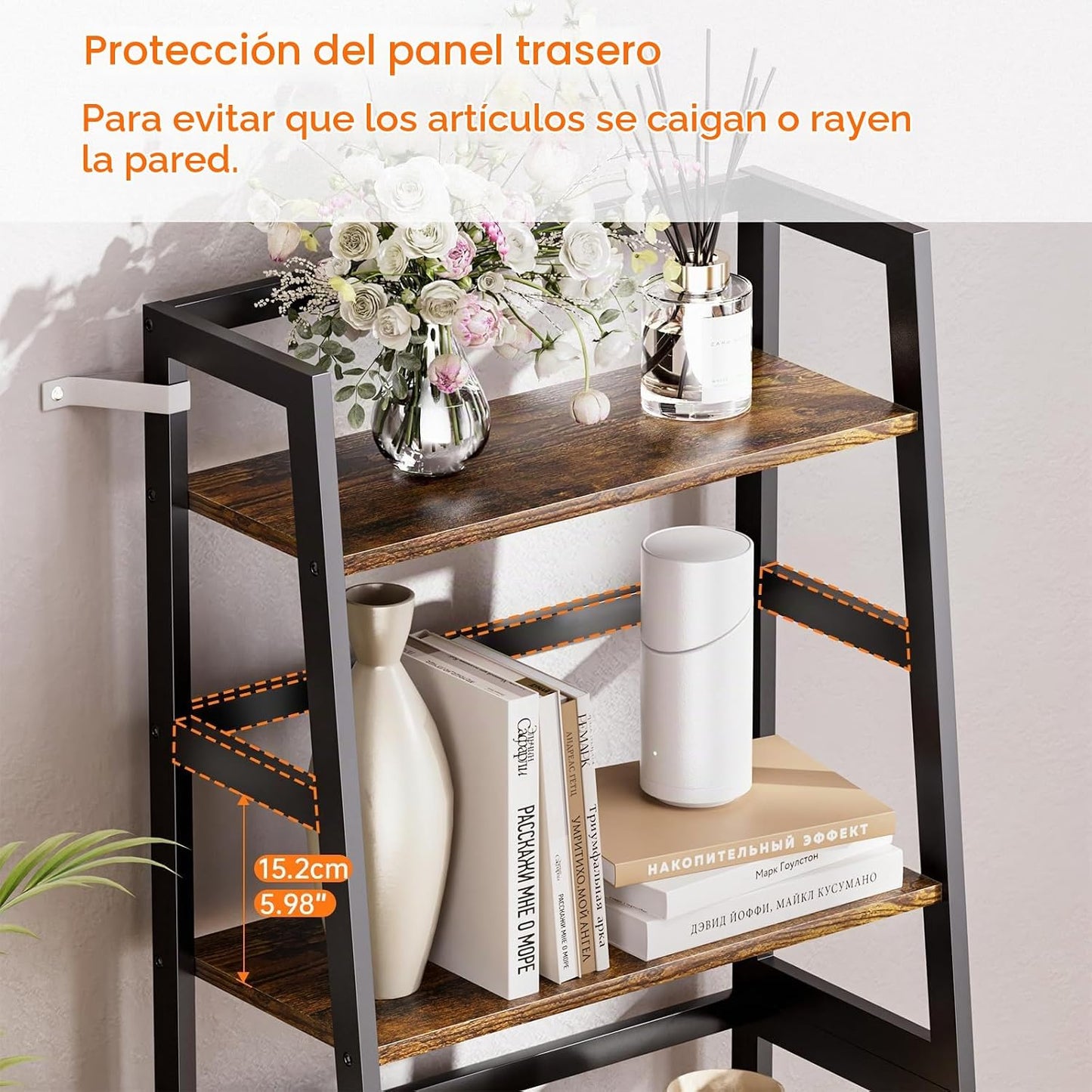 HITNET - Estantería de escalera, estante de 4 niveles con marco de...