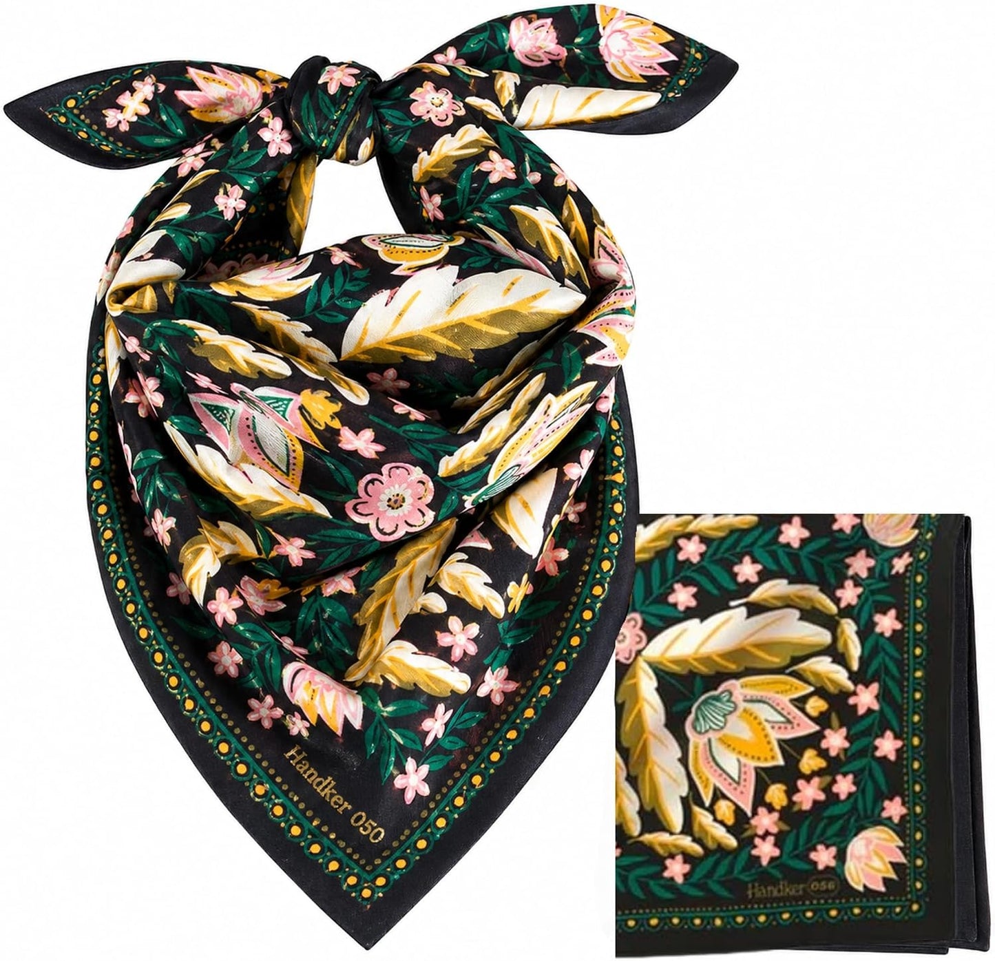 Handker Bandana de algodón prémium de 22 x 22 pulgadas para mujeres...