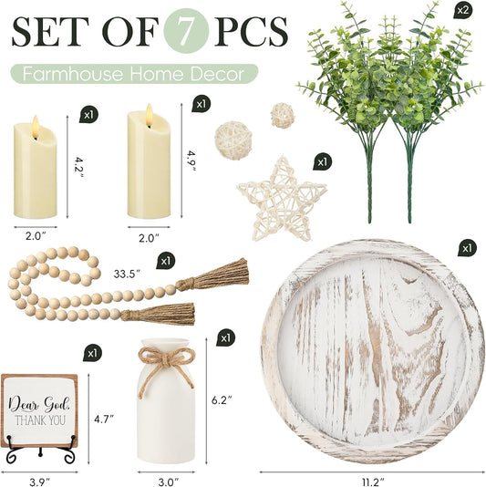 ZENLIV Juego de 7 decoraciones rústicas y modernas para tu sala de...