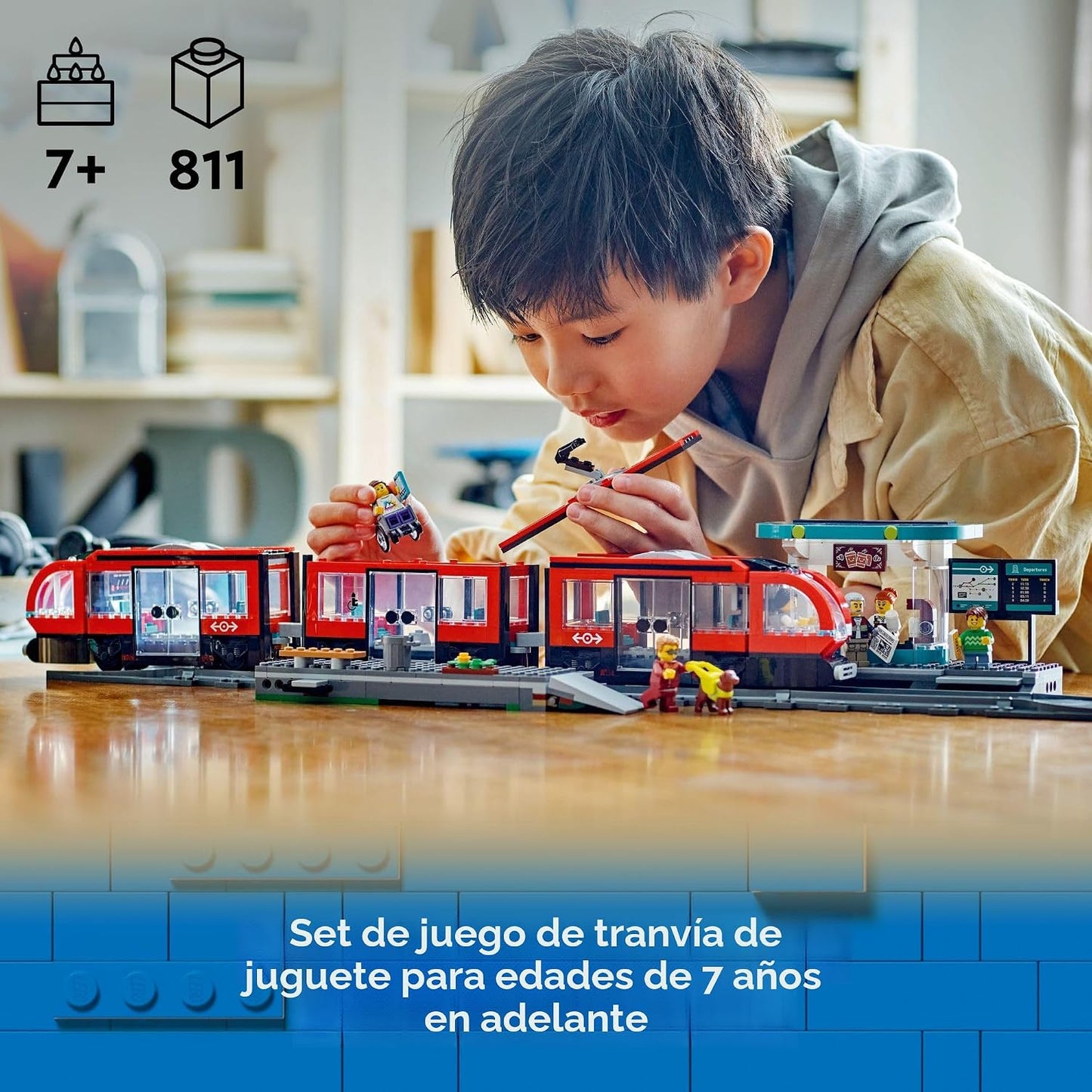 LEGO City Downtown Conjunto de Tranvía y Estación de Tren - Conjunt...