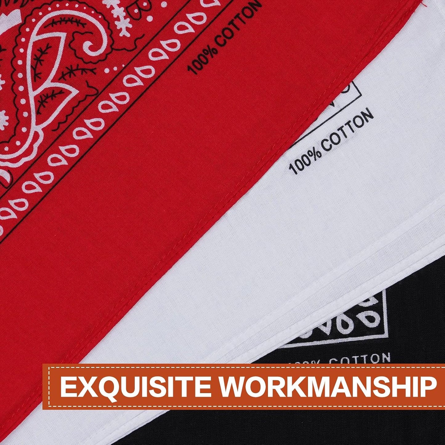 Raylarnia Bandanas grandes 100% algodón para hombres y mujeres, ban...