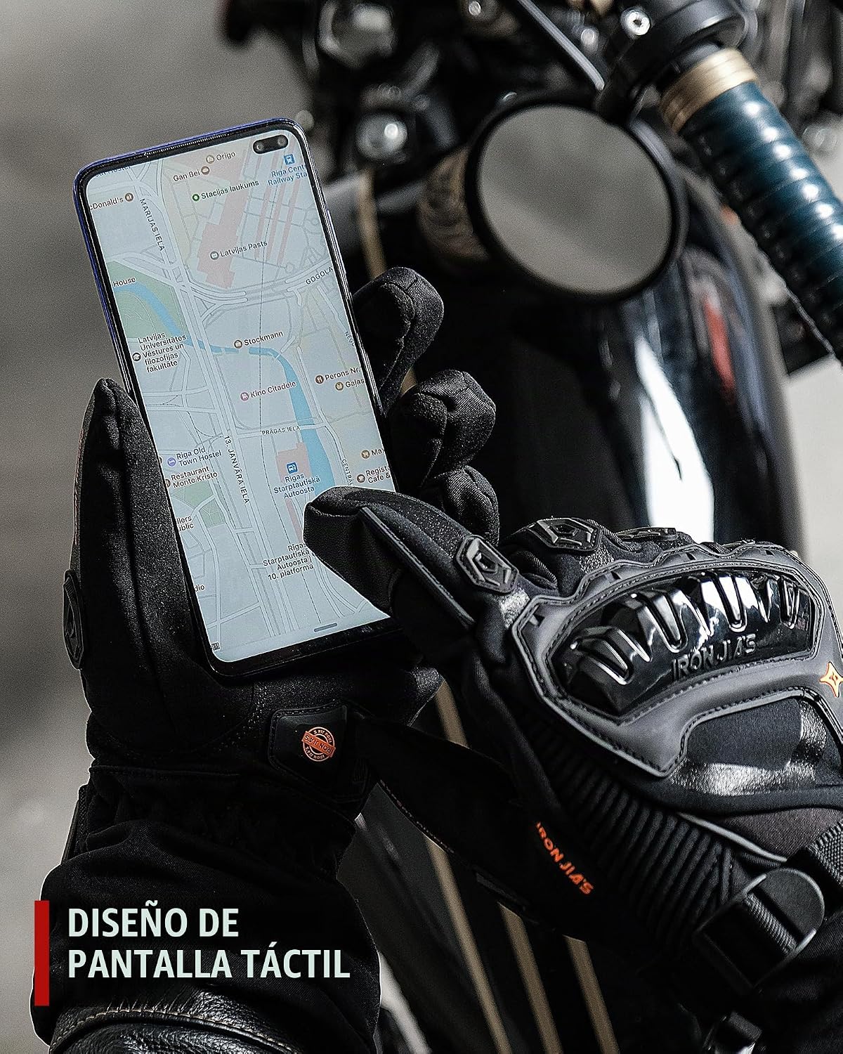 Guantes de moto de invierno cálido apto para pantalla táctil, imper...