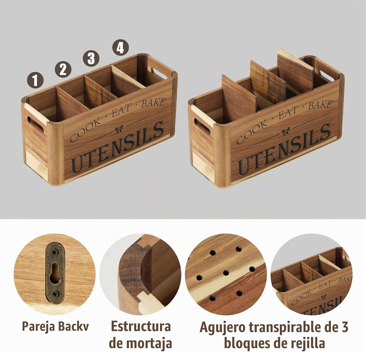 RMCOKGX Soporte para utensilios para encimera de cocina, organizado...
