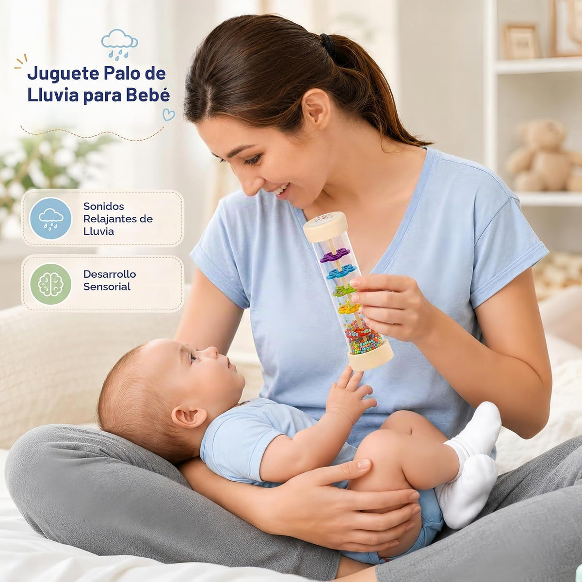 Oneshow Juguetes Montessori de madera para bebés de 6 a 12 meses, R...