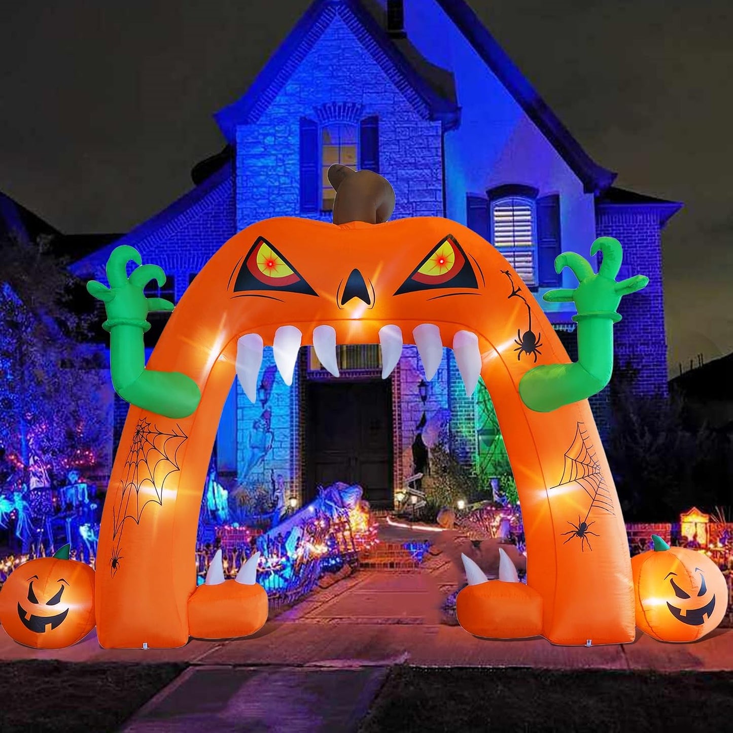 Juegoal Arco de calabaza inflable iluminado para Halloween, 13 pies...