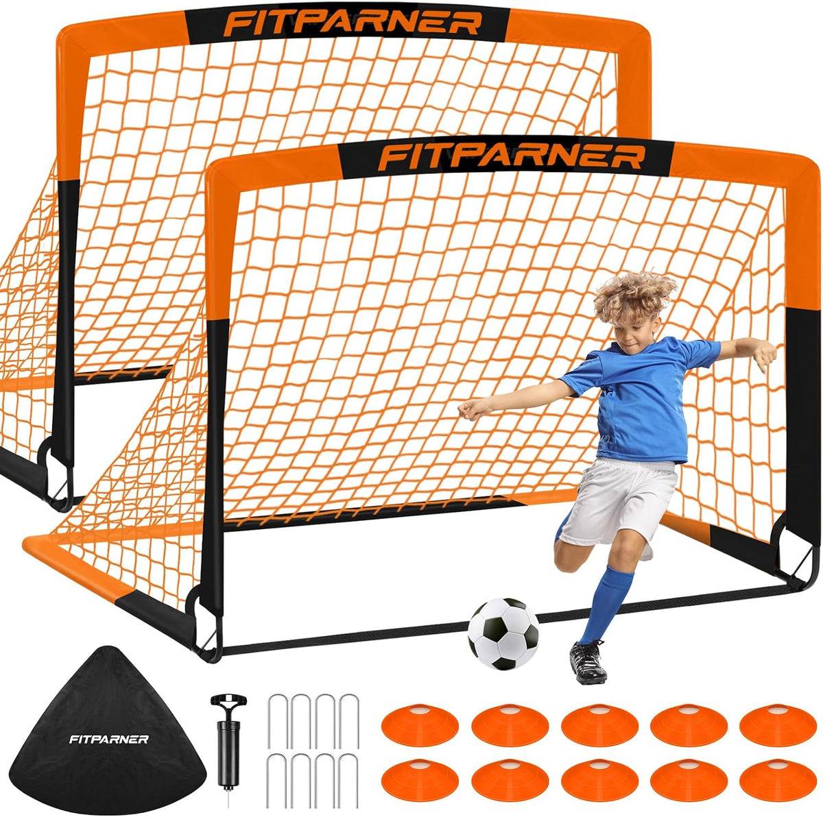 FITPARNER Arcos de Fútbol para Niños para Patio Trasero - Juego de...