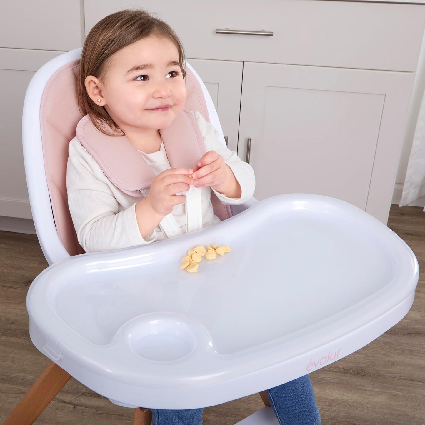 Evolur Zoodle - Silla alta convertible 2 en 1 para bebé, color rosa...