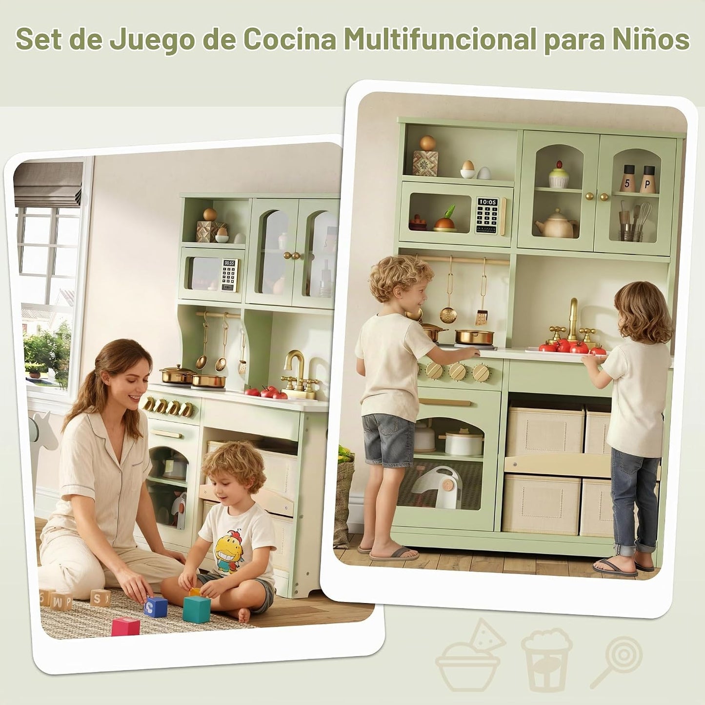 knoworld Juego de cocina para niños, juego de cocina de juguete de...