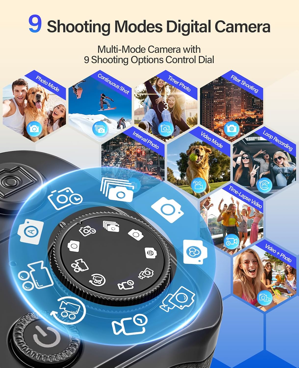 Maxmango Cámara digital D75 para fotografía - Cámara de vlogging Wi...