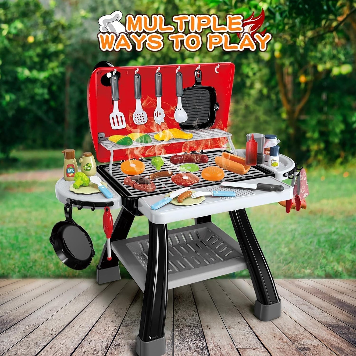 Juguetes de Cocina de Juego para Niños, Parrilla BBQ de Cocina para...