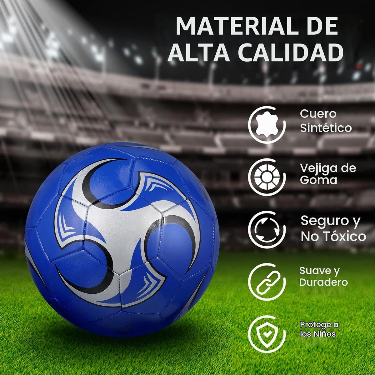 Deekin Balón de fútbol a granel de 6 piezas con bomba, pelota de fú...
