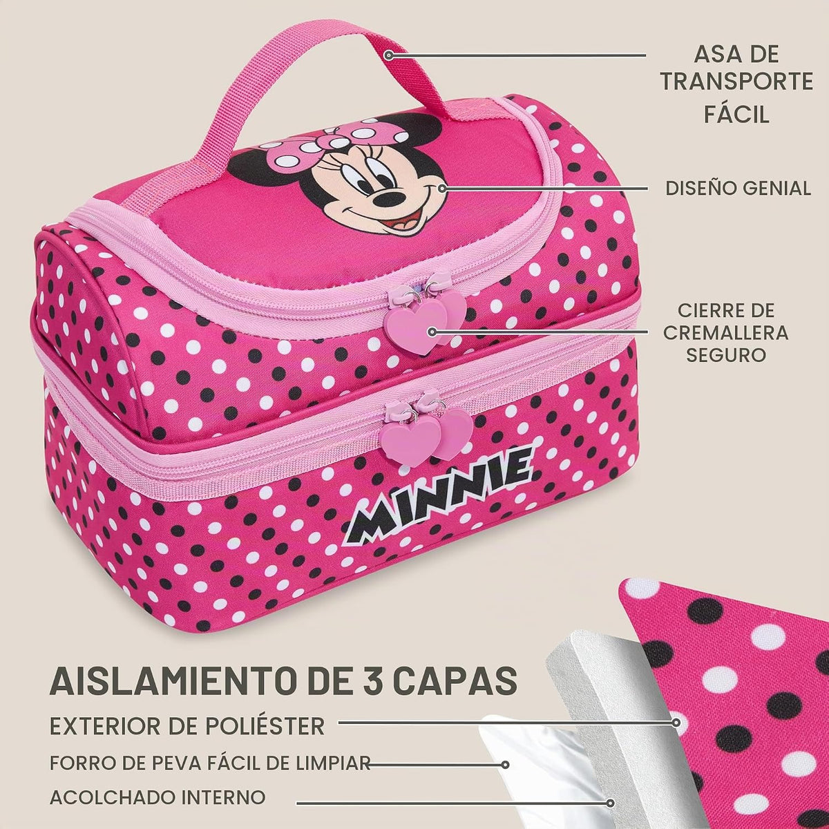Get Trend Disney Minnie Mouse - Lonchera reutilizable con aislamien...