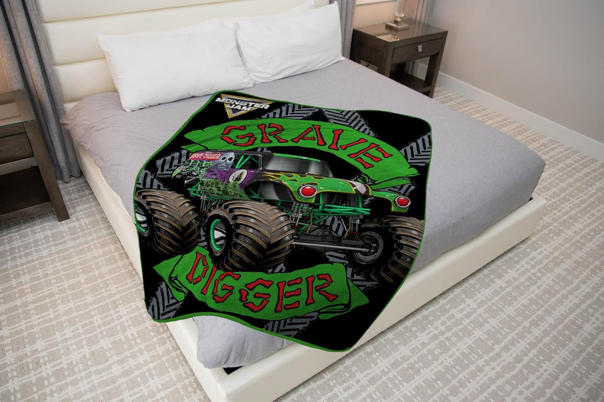 Manta de felpa Monster Jam de Sunny Side Up \u2013 Mide 46 x 60 pul...