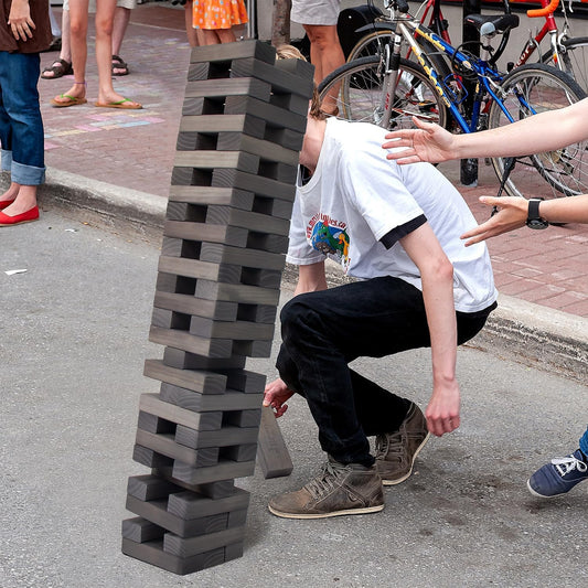 Juegoal Torre Gigante de Caída de 54 Piezas Gris para Adultos, Niño...