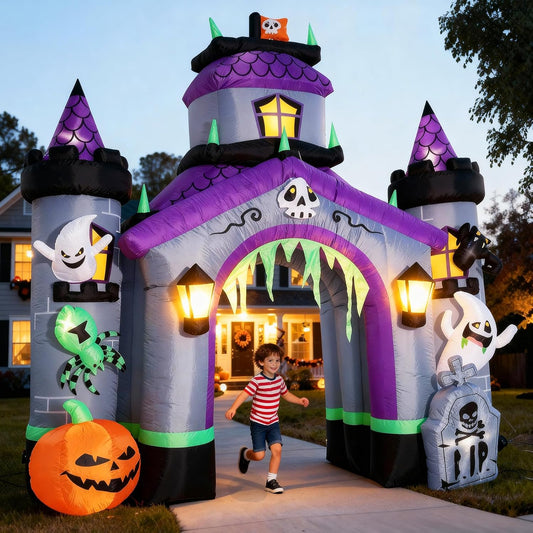 ZPISF Inflables de Halloween gigantes de 12.5 pies, castillo encant...