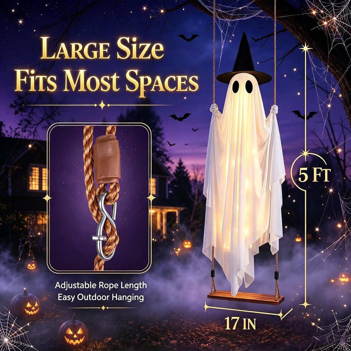 Decoraciones de Halloween al aire libre 5 pies grande colgante fant...