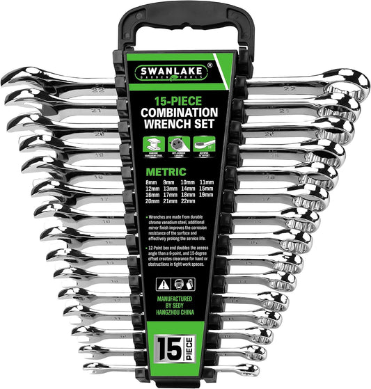 SWANLAKE GARDEN TOOLS - Juego de llaves métricas de 15 piezas, jueg...