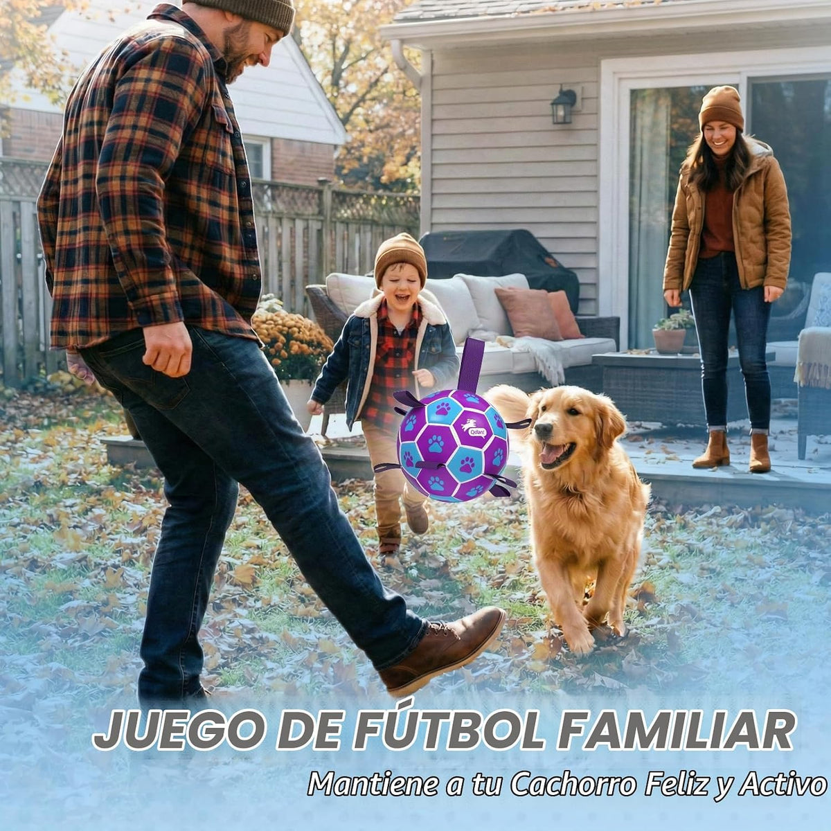 QDAN Juguetes de cuerdas para perros, pelota de fútbol con correas...