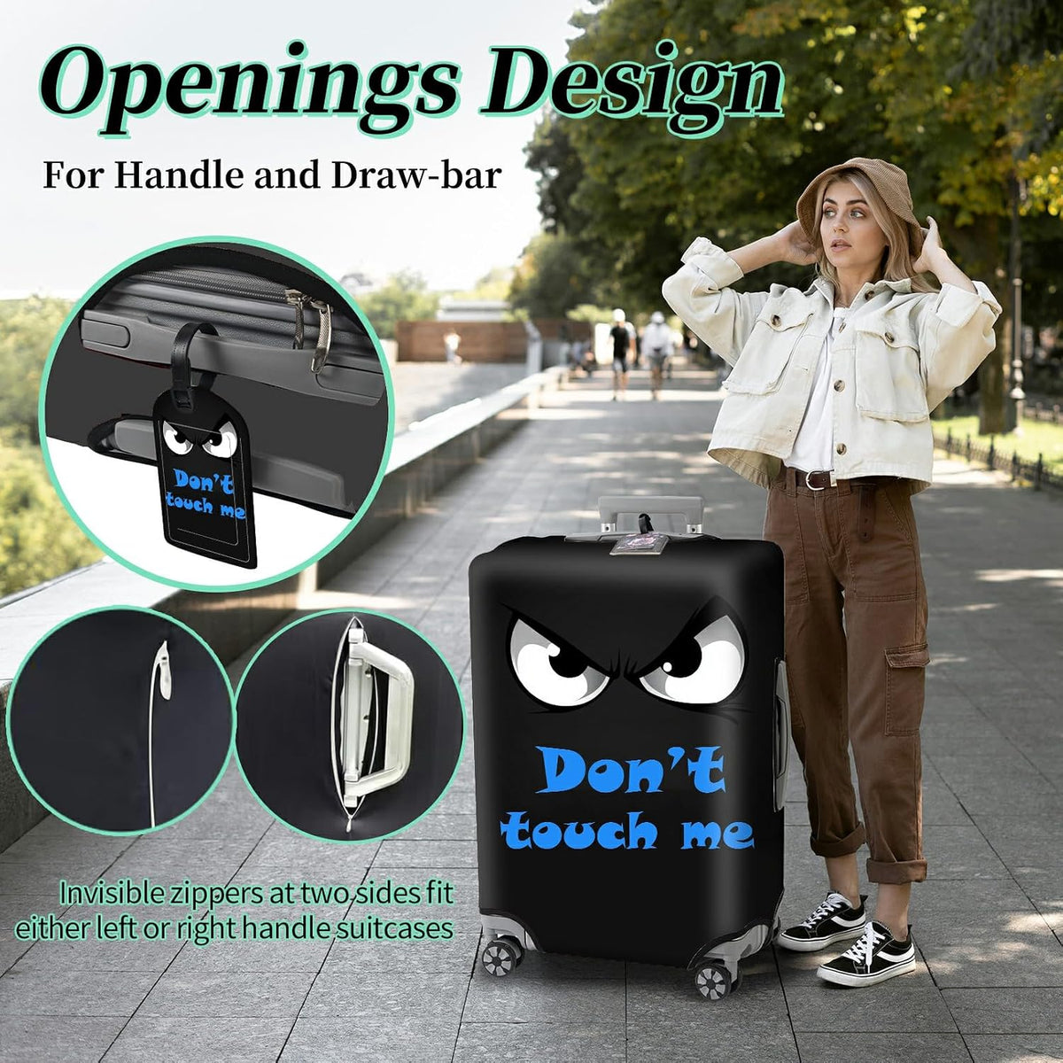 BWEGRHE Funda protectora para equipaje más 1 etiqueta de equipaje,...