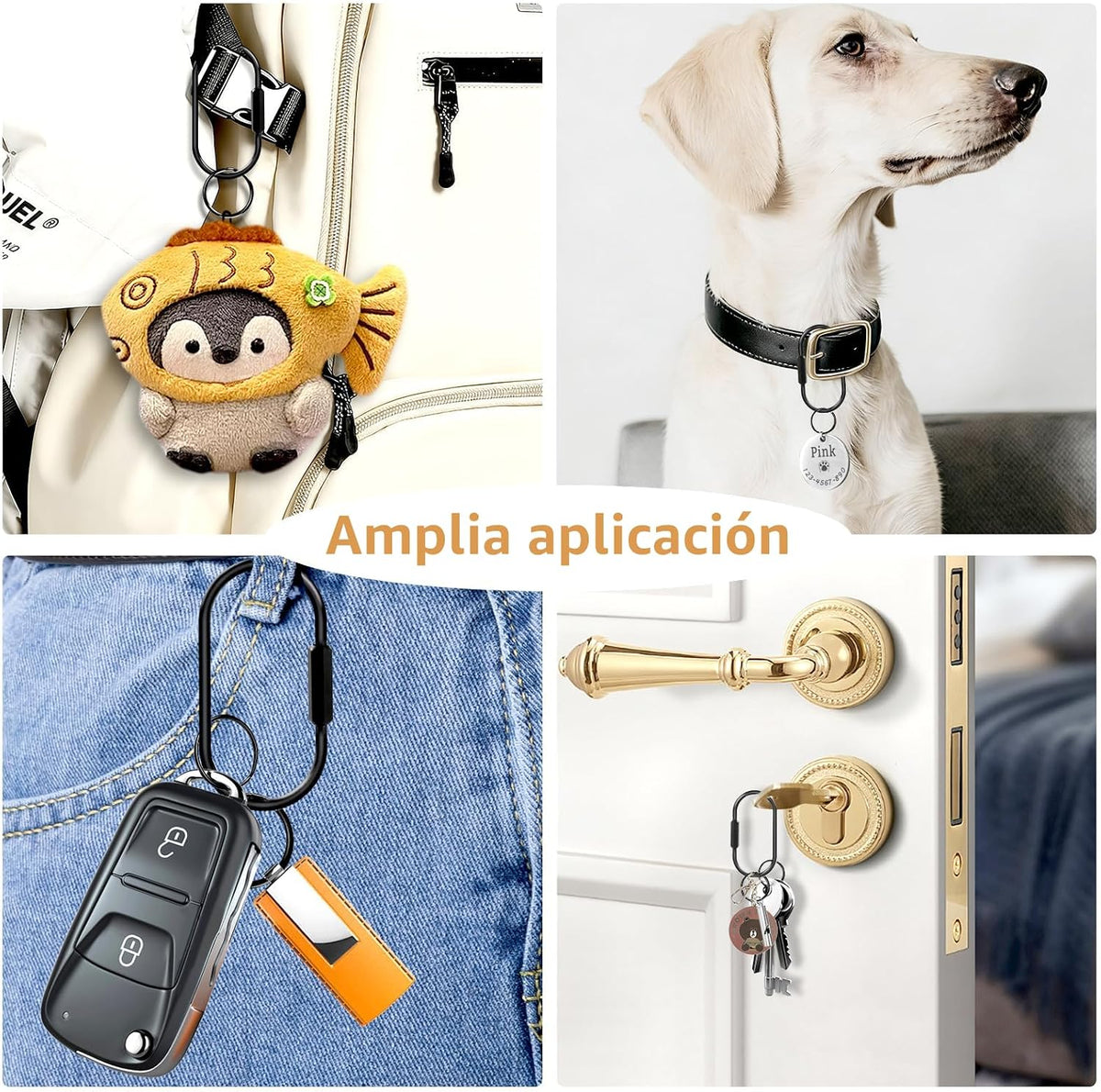 Muitcdo Anillos de Llavero de Latón a Granel, Organizador de Llaver...