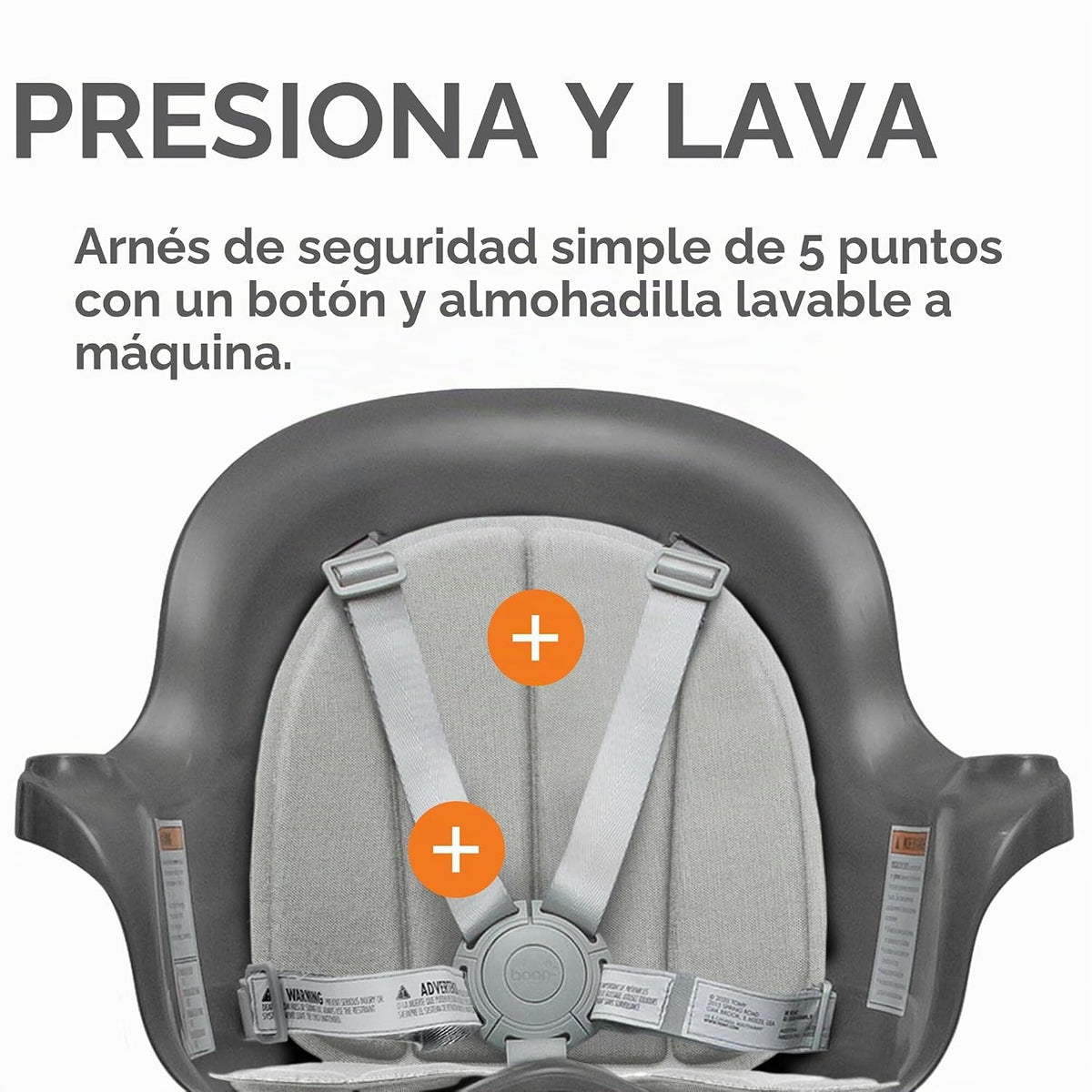Boon GRUB Silla alta ajustable para bebé, silla alta convertible y...