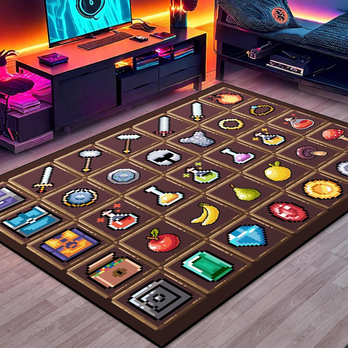 DRVAKO Alfombra de Juego para Adolescentes con Elementos de Juegos...