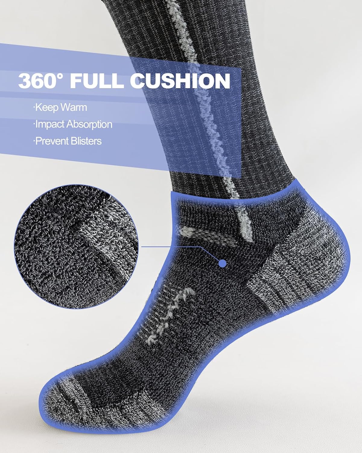 Niorasen Calcetines de trabajo de algodón para hombre, 5 pares de c...