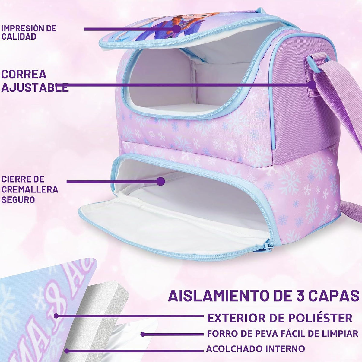 Get Trend Disney Frozen Girls Bolsa de almuerzo aislada para la esc...