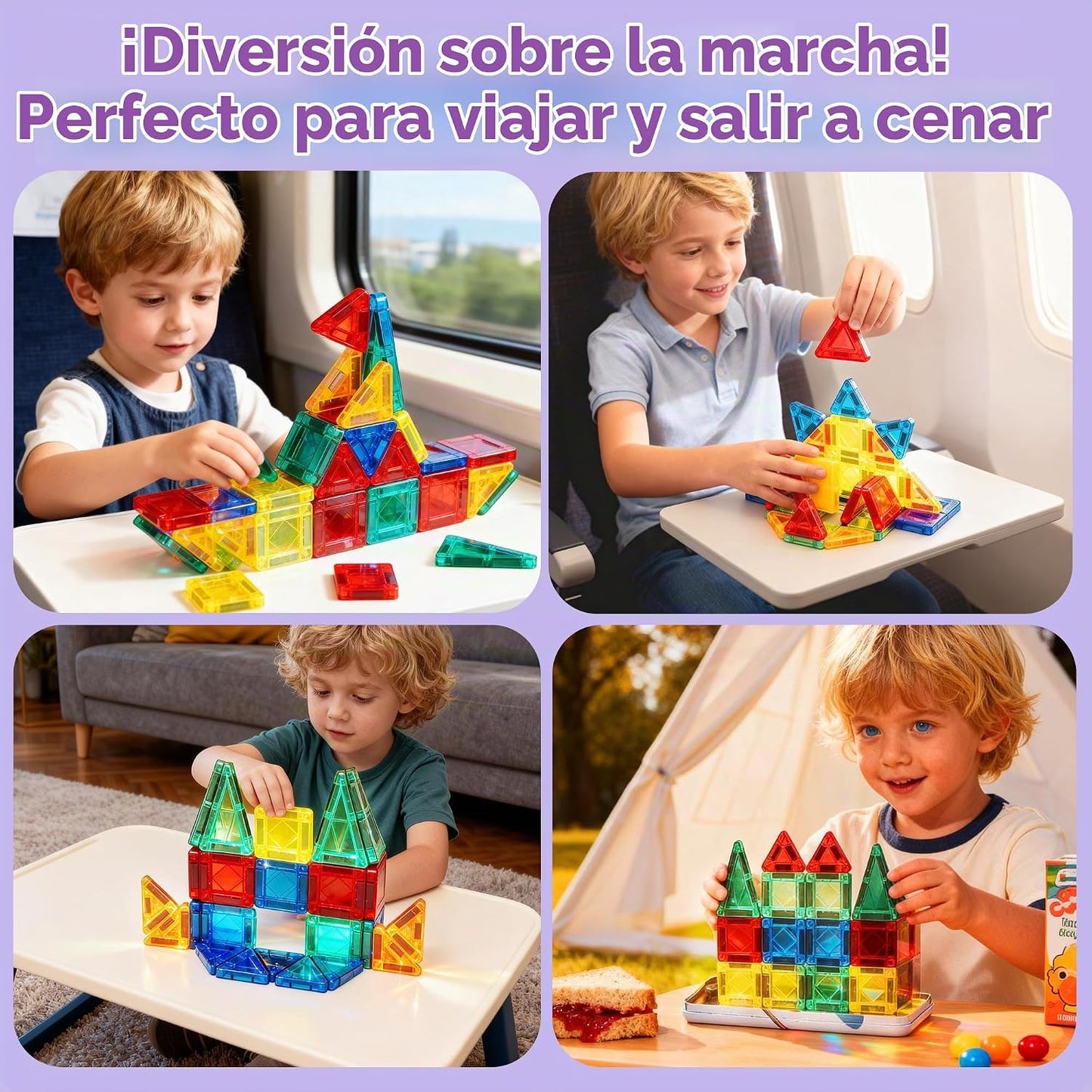 Mruikeny - Mini azulejos magnéticos de viaje para niños pequeños |...