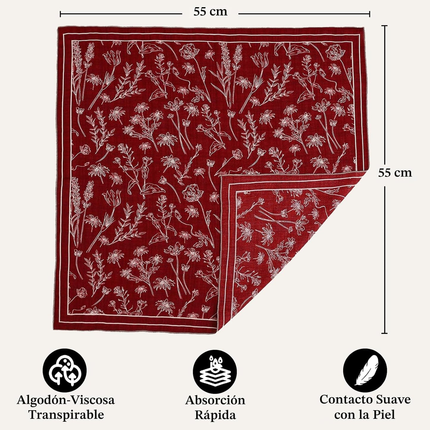 THENEXTLOVE Bandana de viscosa de algodón suave de 22 x 22 pulgadas...