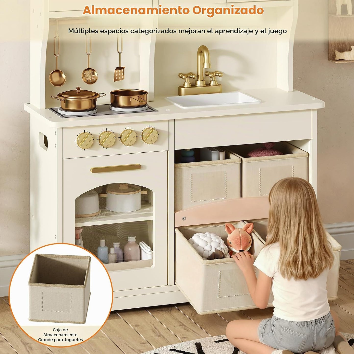 knoworld Cocina de Juego para Niños, Juego de Cocina de Madera con...