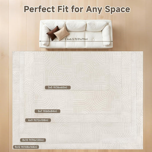 Pauwer Alfombras lavables para sala de estar, de 6 x 9 pies, modern...