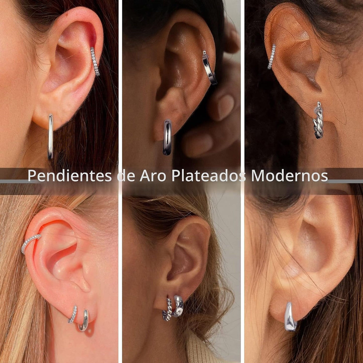 Yesteel 9 pares de arracadas de oro para mujer, chapadas en oro rea...