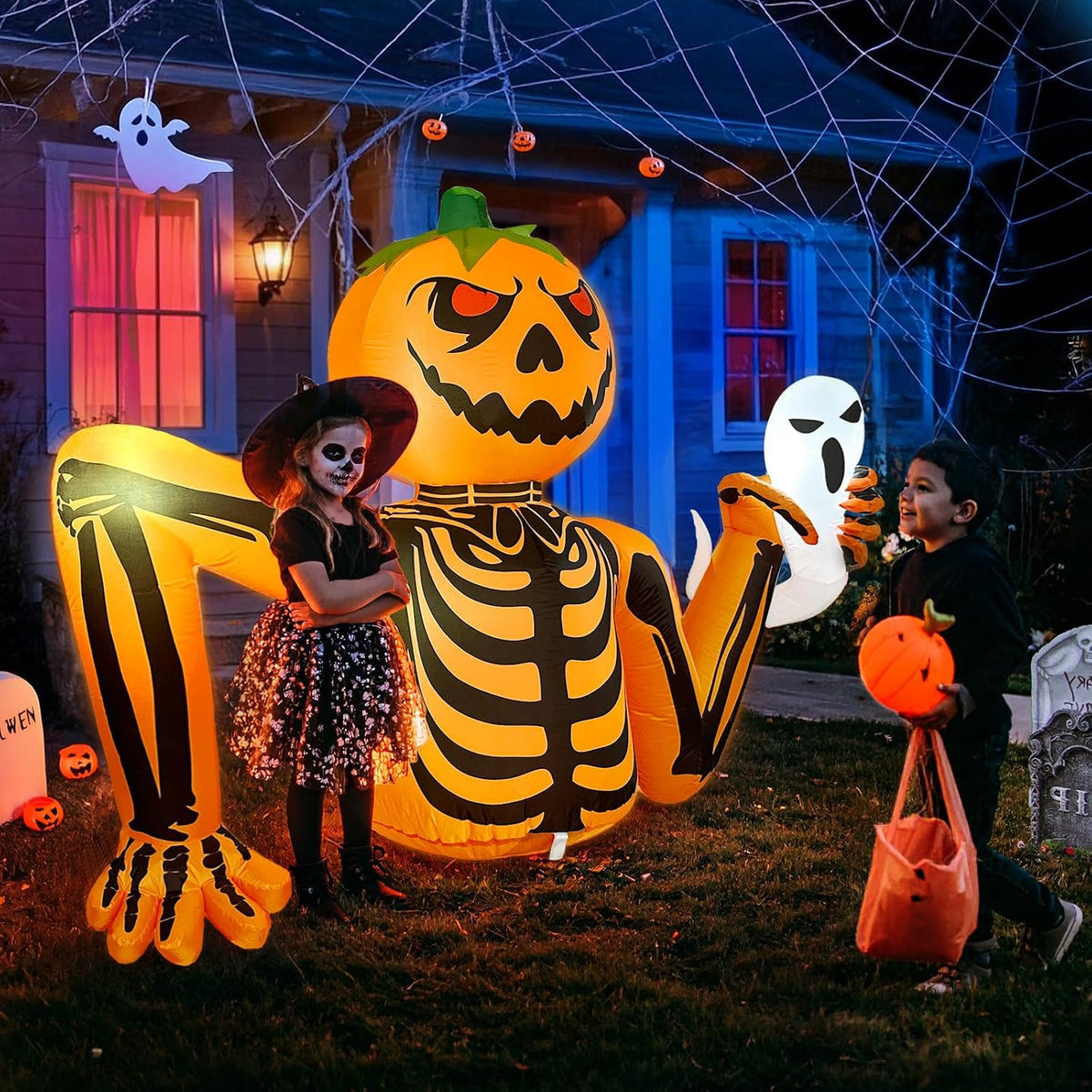 GUDELAK Decoración inflable de Halloween de 5 pies para exteriores,...