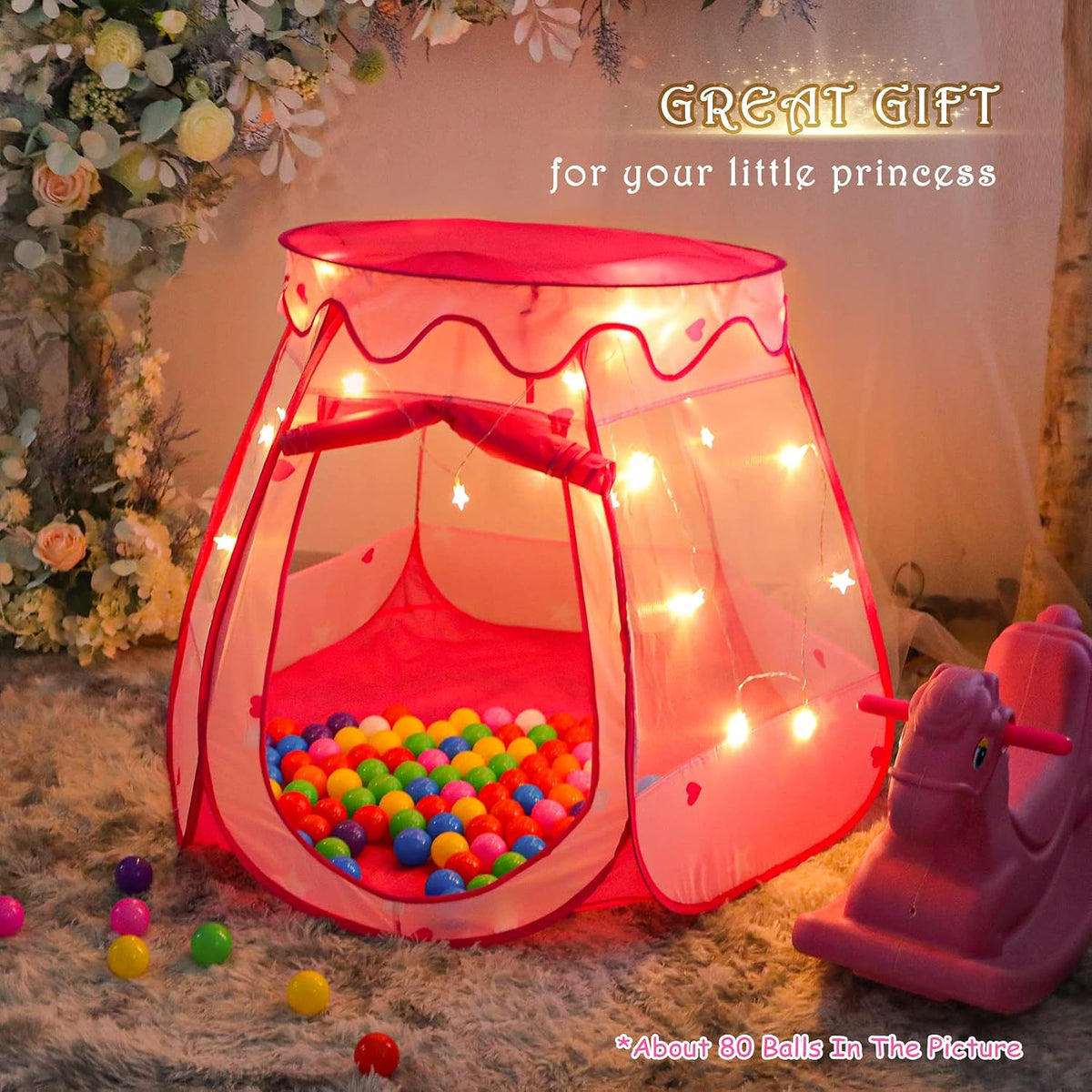 Tienda de campaña de princesa para niñas y niños, tienda de campaña...