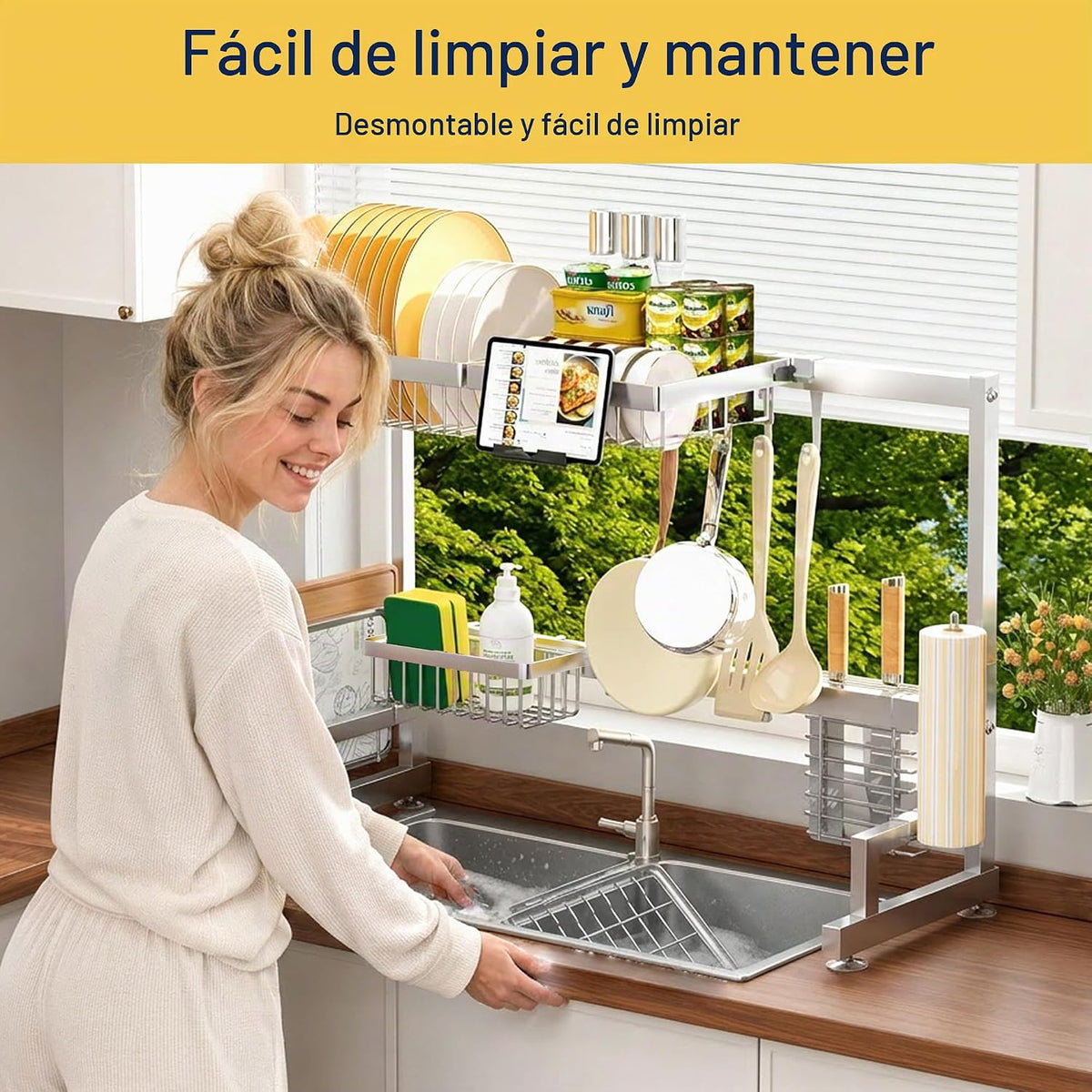 ADBIU Fit Sink 24.5"- 35.5" L Escurridor de Platos Sobre el...
