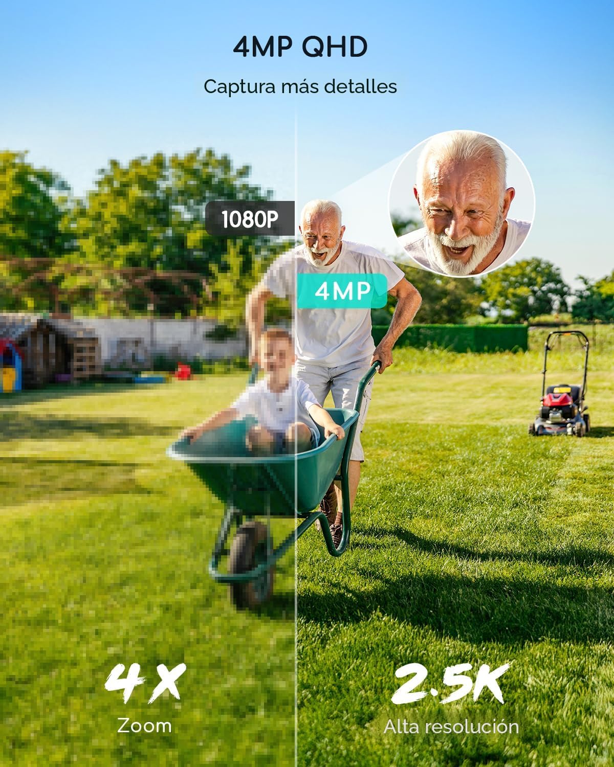 COOAU Cámaras para seguridad en el hogar al aire libre, sistema ina...