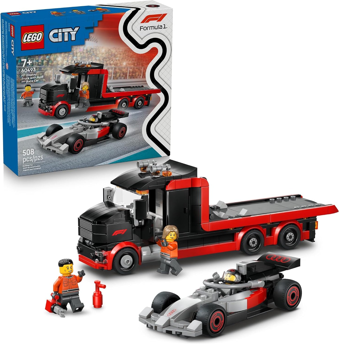 Camión de exhibición LEGO City F1 con coche de carreras Audi F1 - J...